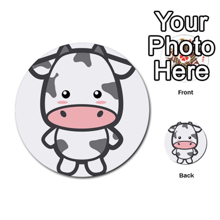 Kawaii Cow Multi-purpose Cards (Round) 