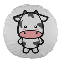 Kawaii Cow Large 18  Premium Round Cushions by KawaiiKawaii