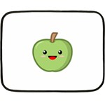 Kawaii Green Apple Double Sided Fleece Blanket (Mini)  35 x27  Blanket Front