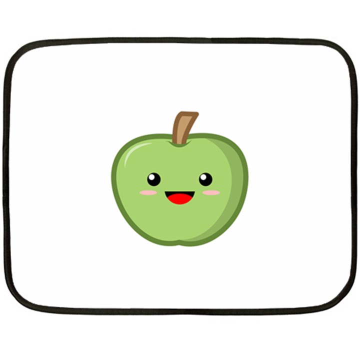 Kawaii Green Apple Double Sided Fleece Blanket (Mini) 