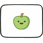 Kawaii Green Apple Double Sided Fleece Blanket (Mini)  35 x27  Blanket Back