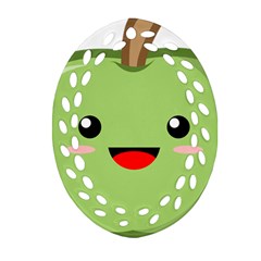 Kawaii Green Apple Ornament (oval Filigree)  by KawaiiKawaii