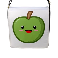 Kawaii Green Apple Flap Messenger Bag (l) 