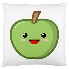 Kawaii Green Apple Standard Flano Cushion Cases (one Side) 