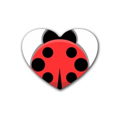 Kawaii Ladybug Rubber Coaster (heart)  by KawaiiKawaii