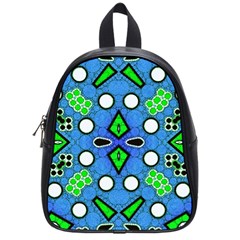 Florescent Blue Green Abstract  School Bags (small)  by OCDesignss