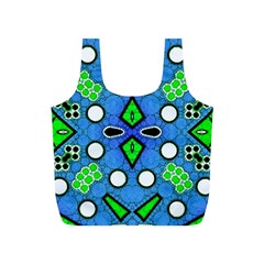 Florescent Blue Green Abstract  Full Print Recycle Bags (s) 