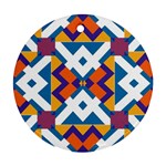 Shapes in rectangles pattern Ornament (Round)