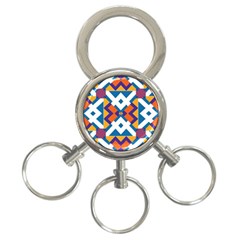 Shapes In Rectangles Pattern 3-ring Key Chain by LalyLauraFLM