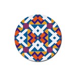 Shapes in rectangles pattern Rubber Round Coaster (4 pack)