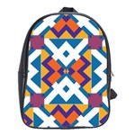 Shapes in rectangles pattern School Bag (Large) Front