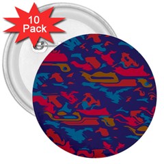 Chaos In Retro Colors 3  Button (10 Pack) by LalyLauraFLM