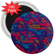 Chaos In Retro Colors 3  Magnet (100 Pack)