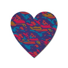 Chaos In Retro Colors Magnet (heart) by LalyLauraFLM