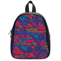 Chaos In Retro Colors School Bag (small) by LalyLauraFLM