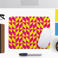 Pink And Yellow Shapes Pattern Small Mousepad by LalyLauraFLM