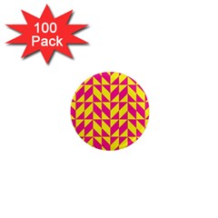 Pink And Yellow Shapes Pattern 1  Mini Magnet (100 Pack)  by LalyLauraFLM