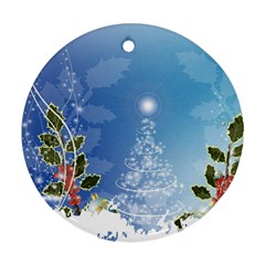 Christmas Tree Round Ornament (two Sides) 