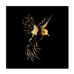 Beautiful Bird In Gold And Black Tile Coasters