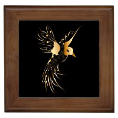 Beautiful Bird In Gold And Black Framed Tiles