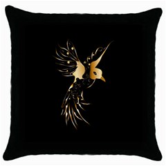 Beautiful Bird In Gold And Black Throw Pillow Cases (black)