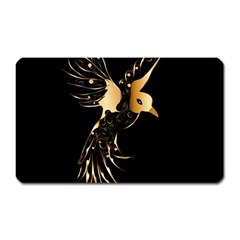 Beautiful Bird In Gold And Black Magnet (rectangular)