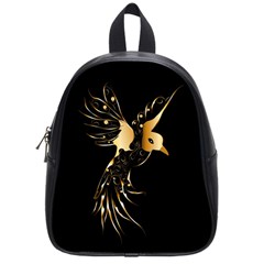 Beautiful Bird In Gold And Black School Bags (small) 