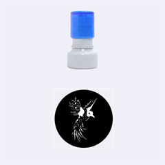 Beautiful Bird In Gold And Black Rubber Round Stamps (small)