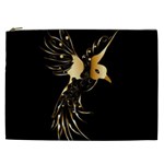 Beautiful Bird In Gold And Black Cosmetic Bag (XXL)  Front