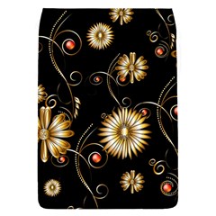 Golden Flowers On Black Background Flap Covers (s)  by FantasyWorld7