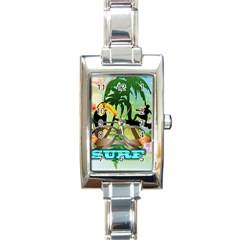 Surfing Rectangle Italian Charm Watches by FantasyWorld7