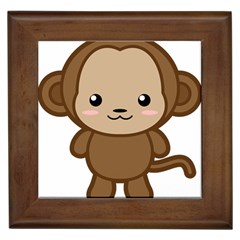 Kawaii Monkey Framed Tiles