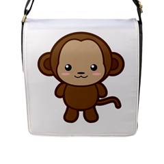 Kawaii Monkey Flap Messenger Bag (L) 