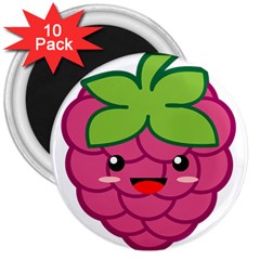 Raspberry 3  Magnets (10 Pack)  by KawaiiKawaii