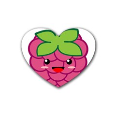 Raspberry Rubber Coaster (heart)  by KawaiiKawaii