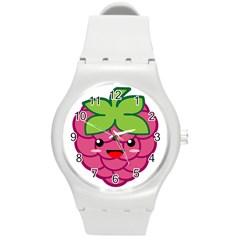 Raspberry Round Plastic Sport Watch (m) by KawaiiKawaii
