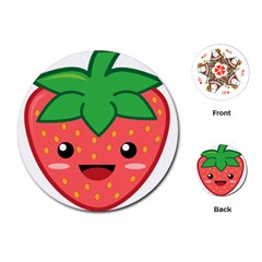 Kawaii Strawberry Playing Cards (round)  by KawaiiKawaii