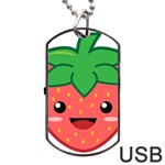 Kawaii Strawberry Dog Tag USB Flash (One Side) Front