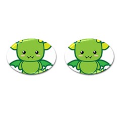 Kawaii Dragon Cufflinks (Oval)