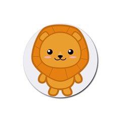 Kawaii Lion Rubber Coaster (round)  by KawaiiKawaii