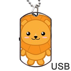 Kawaii Lion Dog Tag Usb Flash (one Side) by KawaiiKawaii