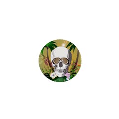 Funny Skull With Sunglasses And Palm 1  Mini Buttons by FantasyWorld7