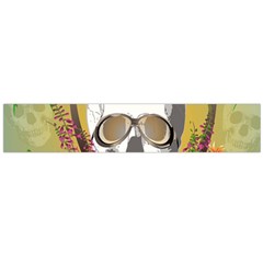 Funny Skull With Sunglasses And Palm Flano Scarf (large)  by FantasyWorld7