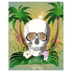 Funny Skull With Sunglasses And Palm Drawstring Bag (small) by FantasyWorld7