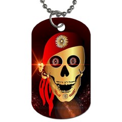 Funny, Happy Skull Dog Tag (two Sides) by FantasyWorld7