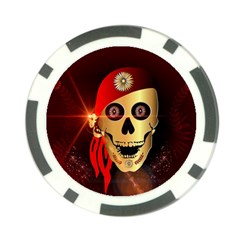 Funny, Happy Skull Poker Chip Card Guards by FantasyWorld7