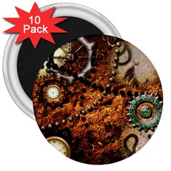 Steampunk In Noble Design 3  Magnets (10 pack) 