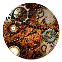 Steampunk In Noble Design Magnet 5  (Round)