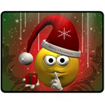 Funny Christmas Smiley Fleece Blanket (Medium)  60 x50  Blanket Front