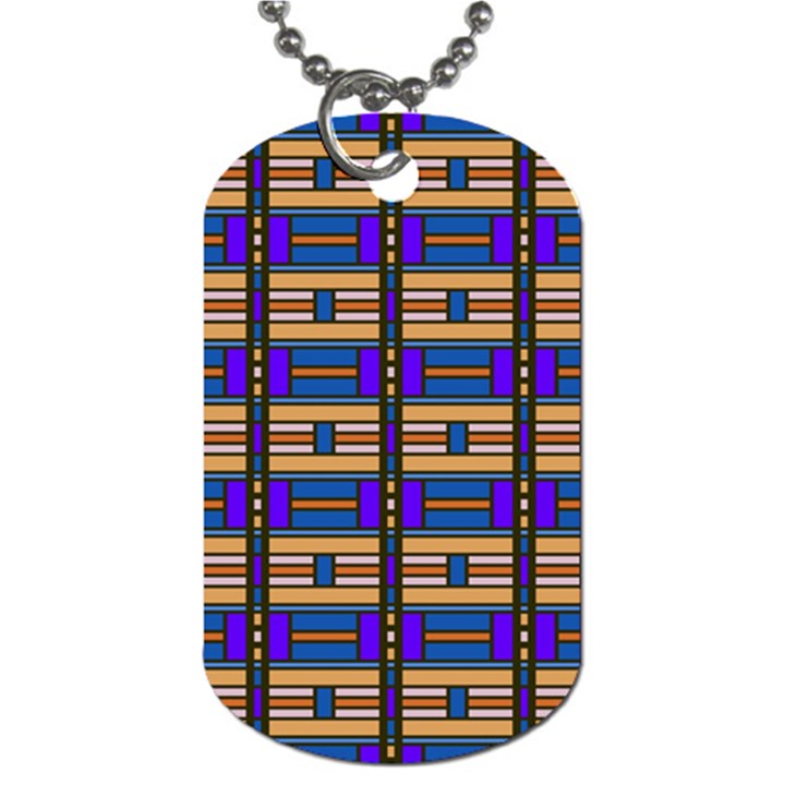 Rectangles and stripes pattern Dog Tag (Two Sides)